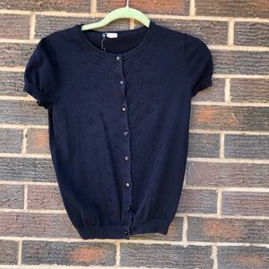 3/$20 J. Crew Black Short Sleeve Cotton Sweater